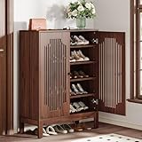 Tribesigns Schuhschrank, Schuhregal mit 6 Etagen und Türen, Schuhaufbewahrung aus Holz mit verstellbaren Ablagen für Eingangsbereich, Wohnzimmer (hält 20 Paar)