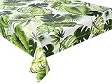 Wachstuch Tischdecke abwaschbar Gartentischdecke, Viele Größen und Designs, wasserabweisend (Grün Blätter– WF-5236A, 100x140 cm)