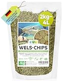 EWL Naturprodukte Wels Futtertabletten 2kg (ca. 4ltr.) XXL Pack, Welsfutter, Wels Chips mit Spirulina, Fischfutter Aquarium, Welstabletten, geprüfte Qualität von deutschem Anbieter