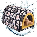 Hundebett für Hunde, warmes Haus für Hundebetten, warmes Schlafbett in Form einer Höhle für Welpen, wasserdichte Höhle für Haustiere mit abnehmbarem Kissen