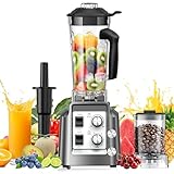 Teendow Küchenstandmixer, Mixer- und Mahlwerk-Set, Smoothie-Maker, 1800 W, 2000 ml Fassungsvermögen, 600 ml Kaffeemühle, BPA-freier Standmixer, zerkleinert Eis und bereitet gefrorene Getränke zu