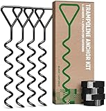 GardenGloss Bodenanker Trampolin Set (4 Stück) – 40cm Robuste Erdanker für Trampolin – Schraubanker zum Eindrehen zur sicheren Befestigung im Boden