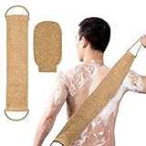 Cozlly Rückenschrubber Peeling für Dusche, 100% Natürlicher Sisal Rückenschrubber Band und Peelinghandschuh Körper, Duschhandschuhe Peeling, Massagegurt für Rücken Dusche