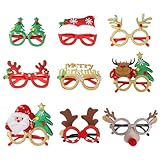 Coicok 9 Stück Weihnachts Partybrillen Kreative Weihnachten Brillen Lustige Weihnacht Partybrille für Party Deko Weihnachtsfeier Weihnachten Gastgeschenke, für Kinder, Jugendliche, und Erwachsene