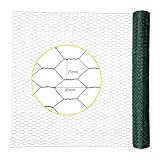 horizont Maschendrahtzaun 100cm Höhe 25m Länge - Maschenweite 25 x 45 mm - grün PVC ummantelt - Sechseckgeflecht, Drahtgitter grobmaschig, Hasendraht, Drahtzaun, Kaninchendraht, Hasengitter