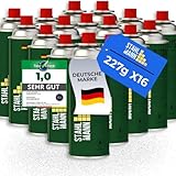 STAHLMANN® 28x Gaskartuschen 227g [Made in EU] – Butangas Kartusche mit MSF-1a Ventil für Campingkocher, Grill, Gaskocher, Gasheizung,Unkrautbren – Gaskartuschen