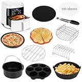 Aigostar Smart Heißluftfritteuse 7L XXL mit 12 Stück Airfryer Zubehör, Friteuse Heissluft 1900W Heissluftfriteuse, APP-Steuerung, 7 Programmen, Warmhalten, 20 Rezepte, 6-10 Personen