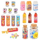 Funmo Miniatur Lebensmittel Set, Miniatur Lebensmittel Getränke Spielzeug, Kinder Kunststoff Spielen Lebensmittel Spielzeug, Gefälschte Lebensmittel Kinder Geschenke & Indoor-Spielzeug