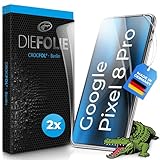Crocfol Schutzfolie vom Testsieger [2 St.] kompatibel mit Google Pixel 8 Pro - selbstheilende Premium 5D Langzeit-Panzerfolie (Case-Friendly) (Case-Friendly)