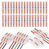 Flintronic Kabelverbinder, 34 Stück Verbindungsklemmen, SPL-1 Klemme mit Betätigungshebel, 4mm² Leiter Klemme, Elektrische Anschlussblöcke,Aktualisierte Versionen Können Frei kombiniert Werden SPL2-5