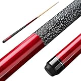 ASMPCUE Pool Queue, 58 Zoll Billard Queue Kanadischer Ahornholz Pool Cue 13mm Spitzen für Professionelle Billardspieler, 1/2 Maple Queue Sticks für Billard Tisch Sport (Rot)