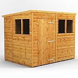 Powersheds Hochwertige Grad Pultdach Gartenhaus mit Sicherheitsfunktionen, Tür & Fenster anpassbar, aus extra dickem Gradsholz & gehärtetem Glas (2.4 x 1.8m)