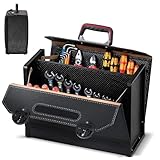 PARAT TOP-LINE Plus CP-7 Werkzeugtasche leer 25 L | Hochwertige Ledertasche mit CP-7 Haltern & 16 Fächern | Robuste Profi-Werkzeugtasche aus Leder & Con-Pearl® | Für Handwerker & Servicetechniker