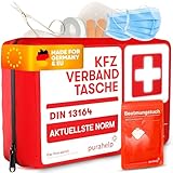 PURAHELP KFZ Verbandstasche nach aktueller Norm 2025 DIN 13164 (StVO konform) - Inkl. Beatmungstuch - Erste Hilfe Set Auto Verbandskasten 2025