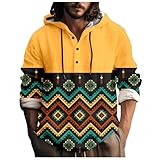 Herrenhemd Fasergewebe mit lässigem Print Design für Freizeit Outdoor Aktivitäten (Yellow, M)
