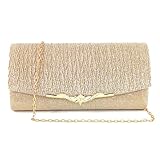 KBRPEY Damen Clutch Metallic Pailletten Abendtasche mit Abnehmbarer Kette Elegant Abendtasche Handtaschen Umschlagtasche Schultertaschen für Hochzeit Party Freizeit Date