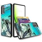 RWUTYTIUL Schutzhülle für Samsung Note 20 Ultra 5G mit Kartenschlitz, Kartenfach, Kreditkartenausweis, Bargeld, zweilagig, stoßfest, weiches Silikon, robuste Schutzhülle für Galaxy Note 20 Ultra