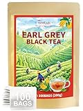 TeeLux Earl Grey Schwarzer Tee Beutel 100 Stück, Vegan, Mischung aus Schwarztee und Bergamotte, Aromatisch & Einzigartig, Biologisch abbaubare Teebeutel