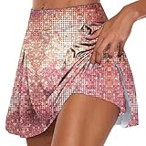 QJDFLL tüll Rock Damen Renaissance Pailletten bedruckter lässiger doppellagiger Turnrock mit elastischem Bund für aktives Tragen 1 tüllrock midi Fairy Costume Woman tütü(Rosa,M)