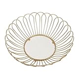 INOOMP Elegantes Eisen Tablett Goldfarben Vielseitiges Obsttablett mit Feinem Design für Trockenfrüchte Snacks und Desserts bei Partys und Festlichen Anlässen