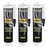 3x Bitumen Dichtstoff 310ml | Klebstoff, Dichtmasse, Dachdicht, Bitumenkleber | 3 Stück