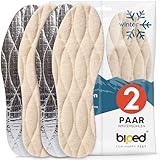 biped 2 Paar Winter Einlegesohlen - Schuheinlagen aus echter Lammwolle - Wärmende Thermo Einlagen mit Aluminium Unterseite z2391(39)