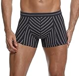 Carer 2er Pack Herren Inkontinenz Boxershorts 80 ml für leichte Inkontinenz Auslaufschutz Schnellaufnahme waschbare Funktionsunterwäsche weich leicht modisch geschnitten Gestreift Größe L