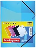 Idena 213374 - Sammelmappe mit Gummizug für DIN A4, aus Polypropylen, transluzent türkis, 1 Stück