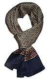 UK_Stone Halstuch Herren 100% Seide Schal Vintage Pattern Seidenschal Herrenschal, (Geflochtenes Pattern Marineblau …)