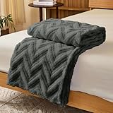 WONGS BEDDING Kuscheldecke Flauschig Decke 150x200 cm XL als Sofadecke Couchdecke Warme Decken, Sofa Decken Doppelgesicht Extra Weich, Flauschig Wohnzimmer, Wolldecke Grau Sofa überwurfdecke
