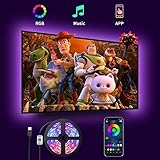 Romwish LED TV Hintergrundbeleuchtung, 4.5M LED Strip USB Bluetooth Licht für 50-65 Inch RGB 5050 APP Control Sync mit Music Bias Lighting LED Beleuchtung für HDTV, TV-Bildschirm, PC