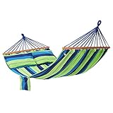 SONGMICS Hängematte mit 2 Kissen, Liegefläche ca. 210 x 150 cm, Belastbarkeit bis 300 kg GDC22L, Large, Blau