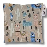 Franzis Nähstube 20x20cm Dinkelkissen Alpaka in 100% Baumwolle I Körnerkissen Dinkel 20x20 für Mikrowelle I Wärmekissen, Dinkelkernkissen, Nackenwärme