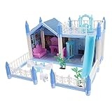 KONTONTY 1 Satz DIY Puppenhaus Modellbausatz für Zimmer mit Terrasse Fördert Kreativität und Motorische Fähigkeiten für Jährige Leuchtende Farben für Kluge Entwicklung