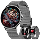 LOYEWAIER Women's Smartwatch with Phone Function Round 1.43 Inch AMOLED Always-On Display IP67 Waterproof 120+Sports Fitness Tracker Heart Rate Sleep Monitor Black Smart Watch for iOS Android