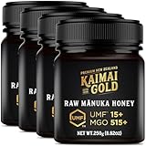 Kaimai Gold MGO 515+ / UMF 15+ Manuka Honig * 4x 250G Premium Monofloral UMF® Zertifizierter Neuseeländischer ManukaHonig * MGO 400 = UMF 12, 420 450 = UMF 13, 514 550 = UMF 15, 600 625 = UMF 16