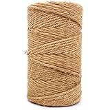 Jute-Schnur, 100 m, 2,5 mm, 4-lagig, strapazierfähig, braun, Juteseil für Zuhause, Garten, Pflanzen, Bildaufhänger, industrielle Verpackung, Einmachgläser, Hochzeitsdekorationen, Handwerk