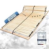 Coemo 7-Zonen Lattenrost Ergo 140x200 Lattenrahmen - verstellbares Kopfteil - Buche Rahmen- 28 Federleisten- Bettrahmen 140x200cm passend für Queensize Bett- geeignet für alle Matratzen