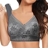 POIUIYQA BH Damen Ohne Bügel Push Up Seamless Komfort Sport BH Gepolstert Spitzen Bra Weich Nahtlos Stretch Bustier Mittel Halt Bügelloser Schlaf BH Klassische Top für Alltag Yoga Damen
