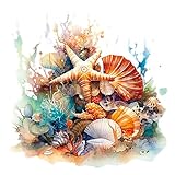 Nuyhgtr Unterwasser Toilettendeckel Abziehbild, Toilettensitz Wandaufkleber, Nautisch, Mehrfarbig, Wasserdicht, Abnehmbar, Wiederverwendbar, PVC-Kunststoff, Keramik, Metall, Toilettensitzaufkleber