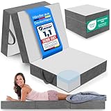 maxVitalis Premium Visco Klappmatratze 90x200 cm, extra hoch 15 cm, Gästematratze klappbar, Faltmatratze, faltbare Matratze, Bandscheibenwürfel, Reisematratze, Gästebett klappbar, Klappbett waschbar