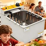 AityBuy Kommerzielle Corn-Dog-Fritteuse, Automatische Fritteuse Für Käse, Hot Dogs, Würstchen, Grill, Herd, Sticks, 12-Liter-Frittiermaschine Für Hot Dog-Sticks, Snackautomaten
