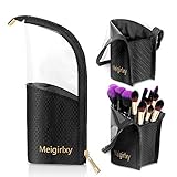 Make-up Pinsel Tasche, Meigirlxy Reise Kosmetik Halter Stift Fall Speicherorganisator für Frauen und Mädchen (Schwarz)