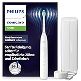 Philips Sonicare 5500 elektrische Zahnbürste, Schallzahnbürste mit 2 Putzmodi, Andruckkontrolle, EasyStart, SmarTimer und BrushPacer, Weiß, Modell HX7110/02 [Neue Technologie]