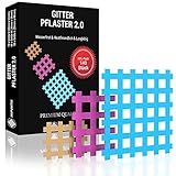 AKUPUNKTOX© Premium Gittertape - Innovatives Akupunktur-Pflaster, Cross-Tape Set mit 3 Größen (Typ a b c), Gitterpflaster - 140 Stück