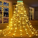 GYLEFY Lichterkette Weihnachtsbaum, 16 Stränge 2M 400LED Christbaumbeleuchtung mit Ring, Lichterkette IP65 Wasserdicht Timer 8Modi Christbaumbeleuchtung für Weihnachtsdeko Außen Innen-Warmweiß