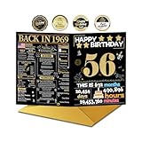 Joycard Geburtstagskarte zum 56. Geburtstag mit Umschlag, Dekorationen für Frauen und Männer, Geschenke zum 56. Geburtstag für Mutter Vater, Happy Birthday Karten für 56 Jahre alte Ehefrau Ehemann,