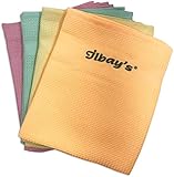 ilbay's [4er] Mikrofasertücher für streifenfreie Reinigung ohne Reinigungsmittel – Allzwecktücher für Auto, Küche, Bad und mehr – Fenstertücher – 40x60 cm