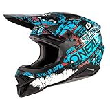 O'NEAL | Motocross-Helm | MX Enduro Motorrad | ABS-Schale, Lüftungsöffnungen für optimale Belüftung & Kühlung | 3SRS Helmet Ride | Erwachsene | Schwarz Blau | Größe M