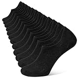 YOJOOM Sneaker Socken Herren 39-42 43-46, Füßlinge Sneakersocken mit Rutschfest Silikon Laufsocken Kurze Socken Herren Unsichtbar (DE/NL/SE/PL, Numerisch, 43, 46, Regular, Regular, Schwarze 6-Paare)